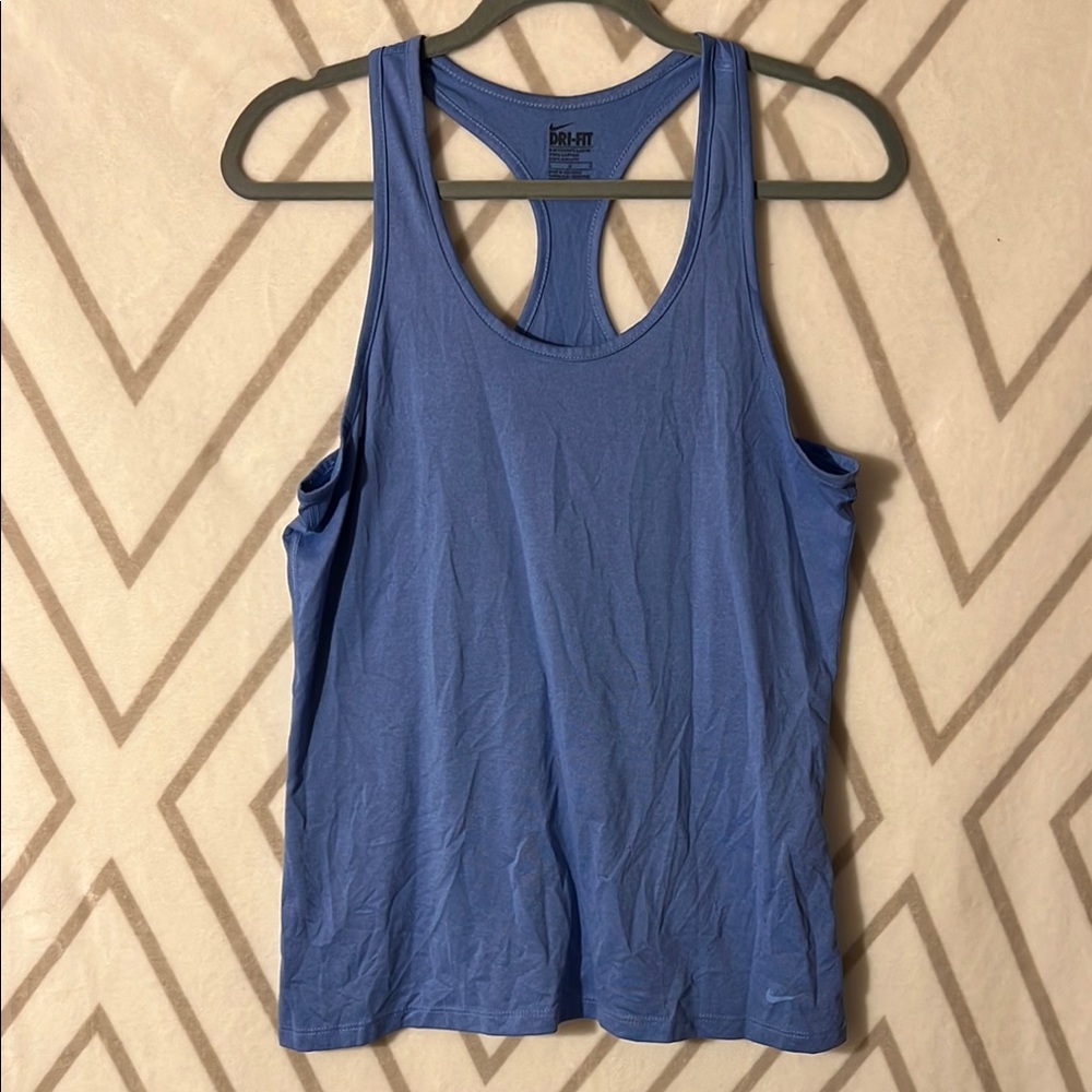 Nike Blue Sleeveless Tank Top Athletic Style